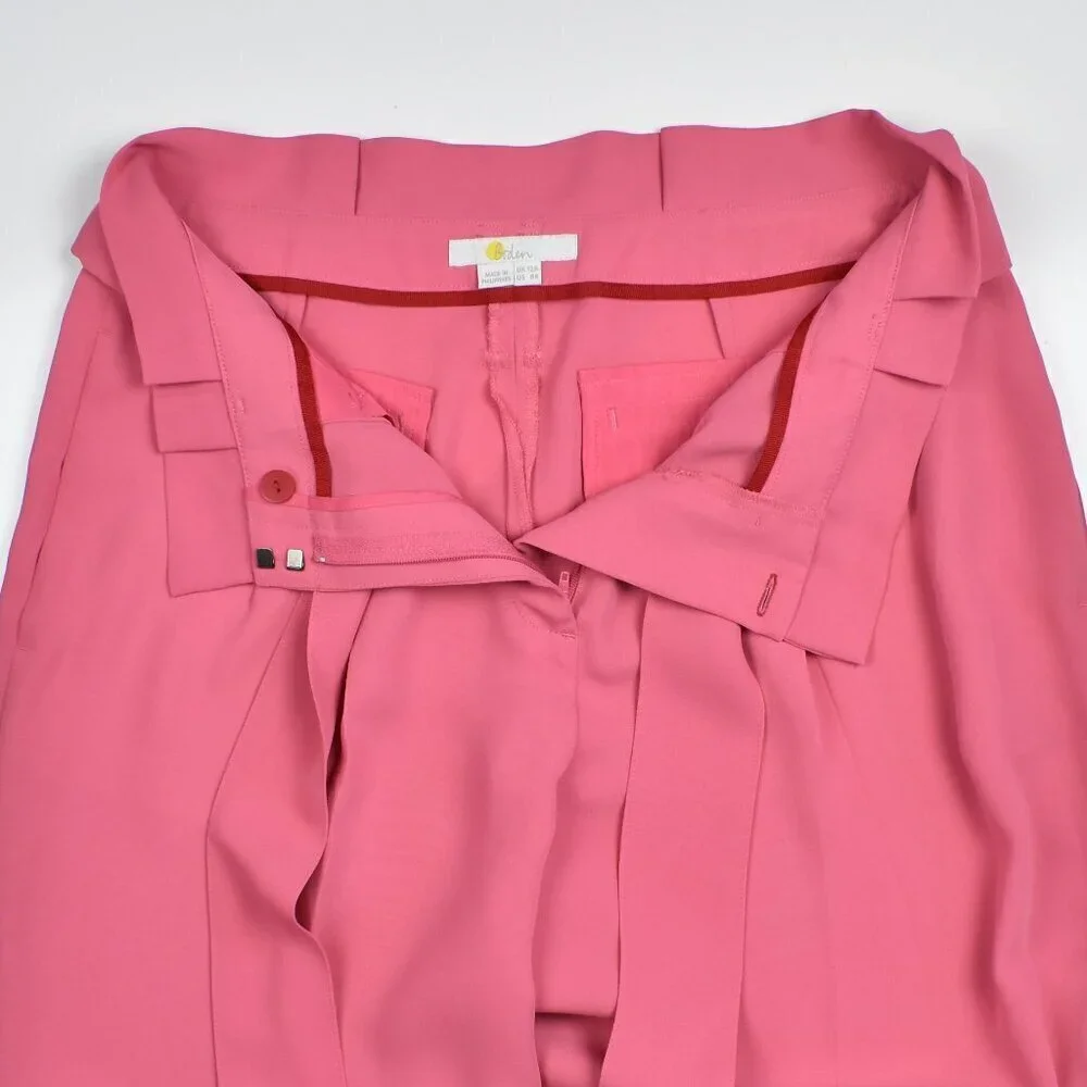 Boden Melina Paperbag Tie Waist Poppy Pants - 8 - Picture 4 of 6